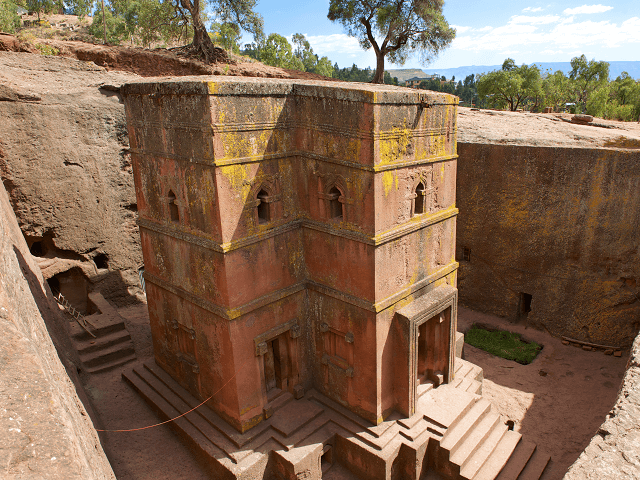 Kostol z kameňa v Lalibela, Etiópia